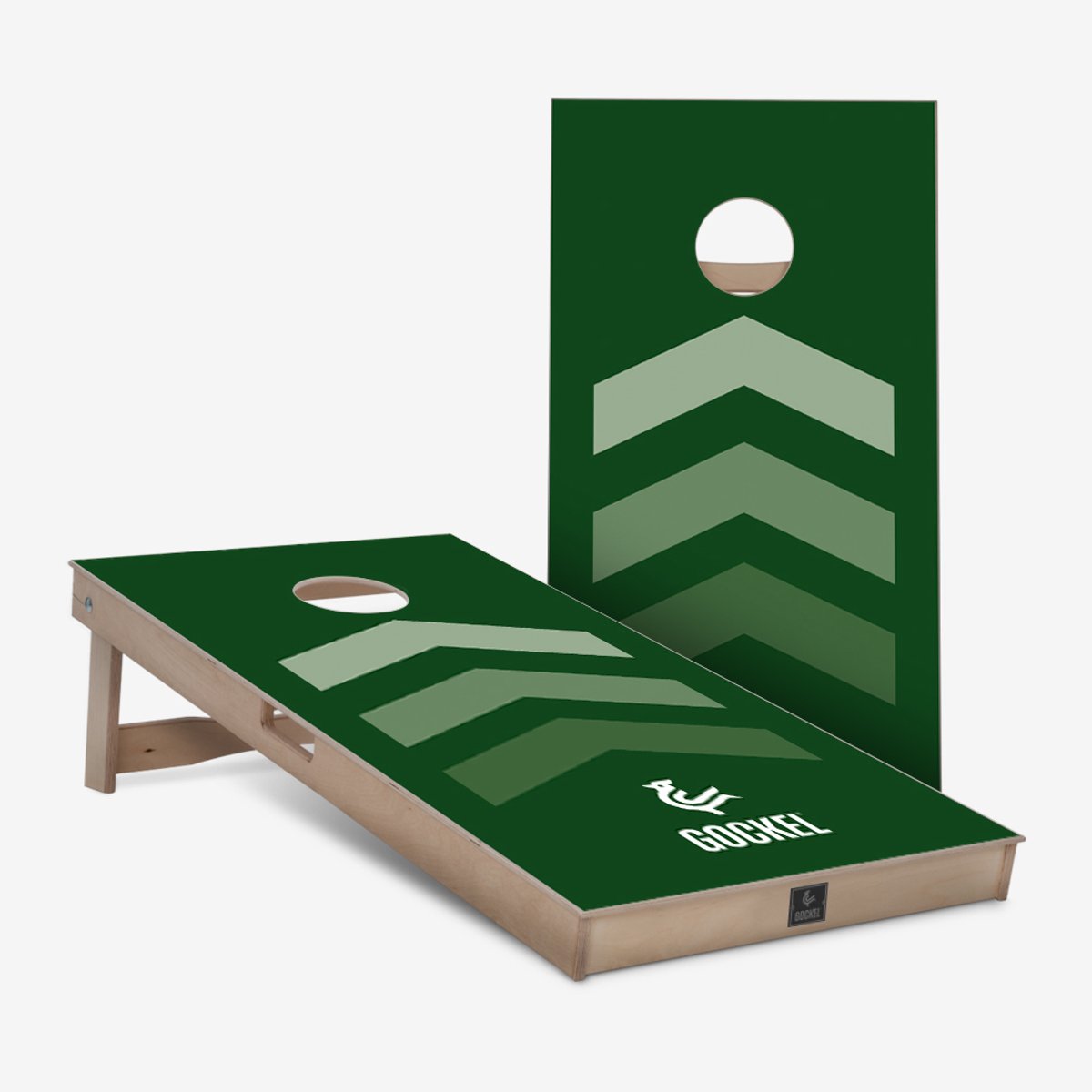 Gockel Original Cornhole Set - groene pijlen - 120 x 60 cm (100% berken multiplex - inclusief cornhole bags / zakjes)