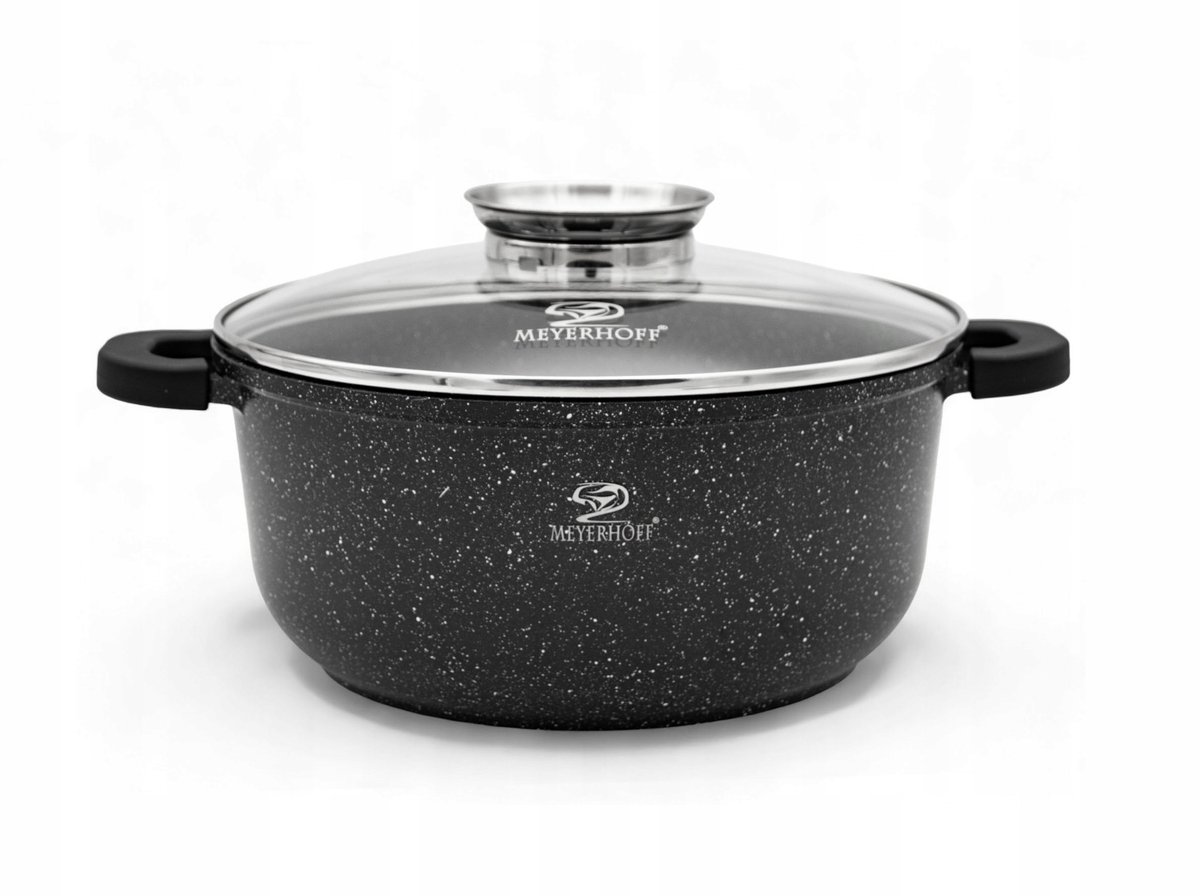 Merkloos Marmereffect Kookpan met Deksel en Aroma-dispenser, 26cm