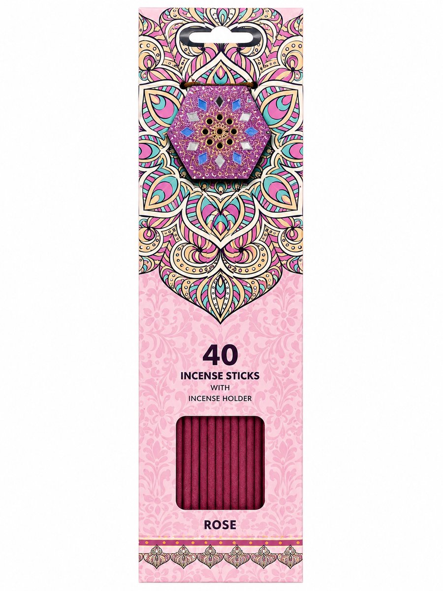 Wierookstokjes Rosé met Wierookhouder – Rosé – 40 Stuks