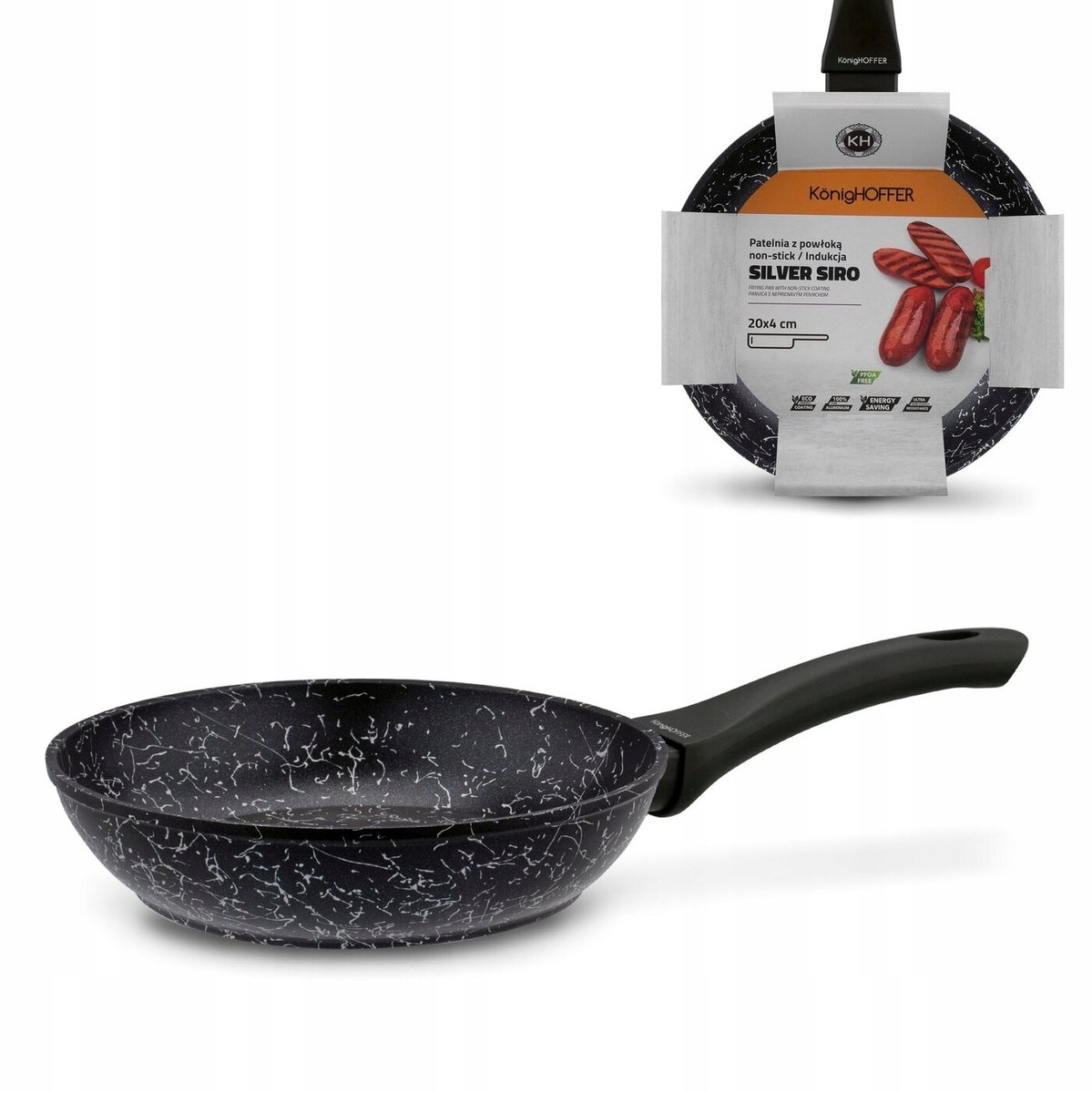 Konighoffer Siro Silver Koekenpan 20cm - Anti-aanbak, Inductie Geschikt