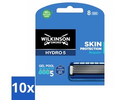Wilkinson Sword 10 x Wilkinson Sword - Navulmesjes - Hydro 5 Skin Protection - Beschermend - 8 mesjes - Scheermesjes Mannen - Huidbescherming - Scheren Zonder Irritatie - Hydro 5 Skin Protection - Ultra Glide Mesjes