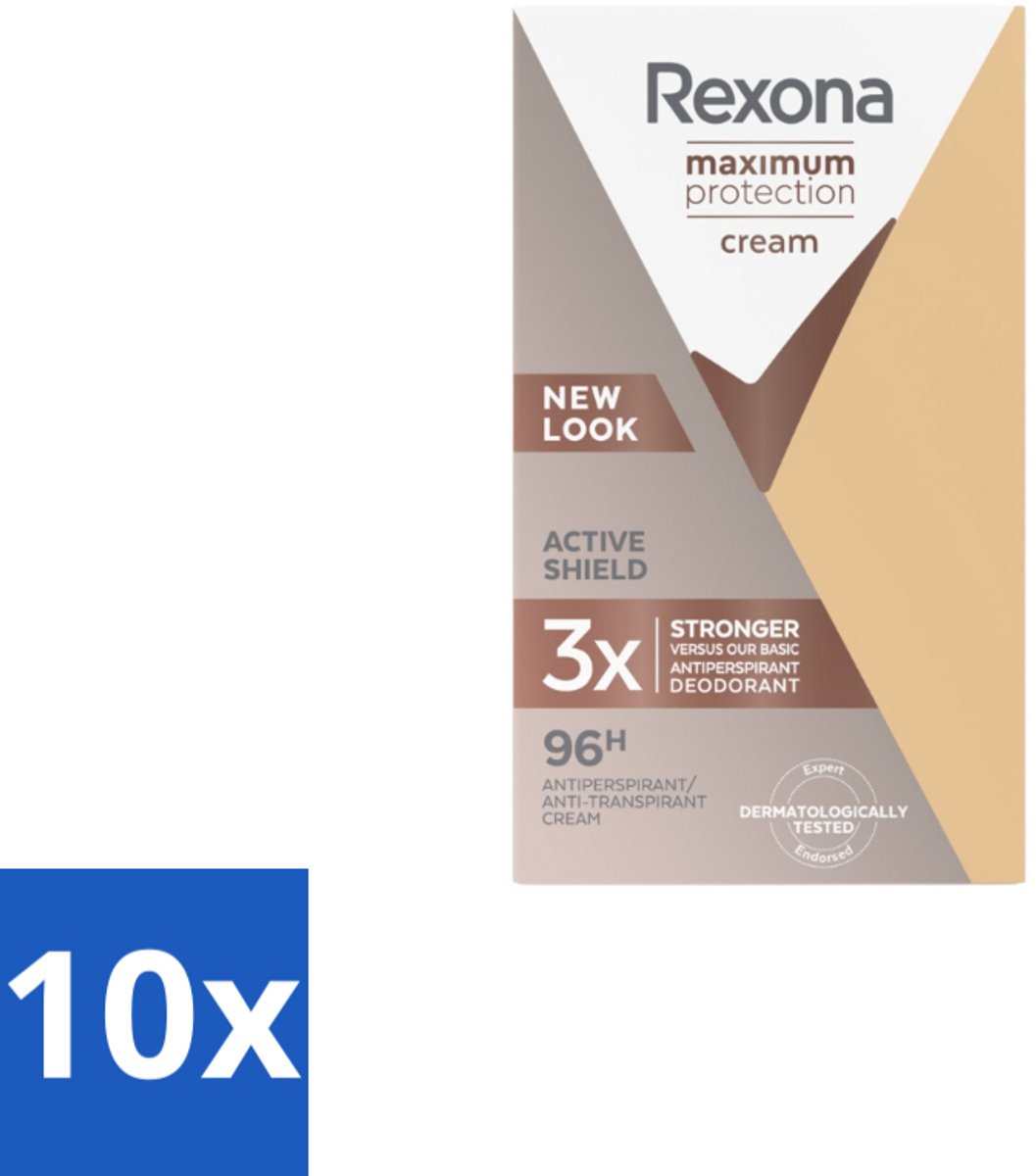 10 x Rexona - Deodorant Stick - Maximum Protection - Extra Sterke Bescherming - 45 ml - Extra Sterke Bescherming - Anti-transpirant Stick - Zweetbescherming - Deodorant Stick - 96 Uur Bescherming