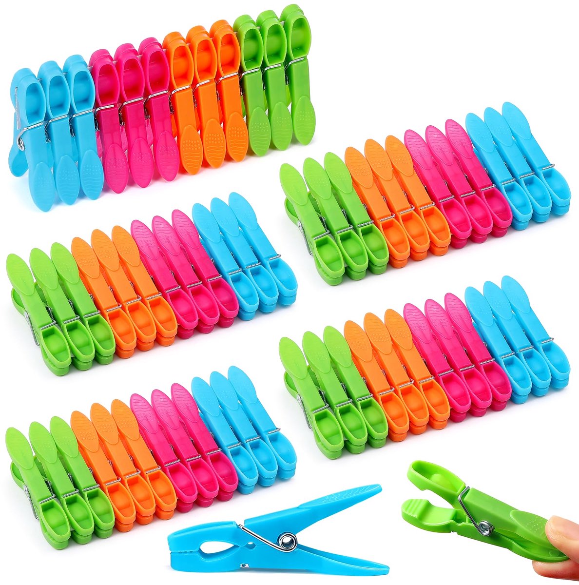 Wasknijpers antislip 60 stuks - kleurrijke kunststof - sterke klemkracht - ideaal voor sokken en handdoeken - ShopVlot