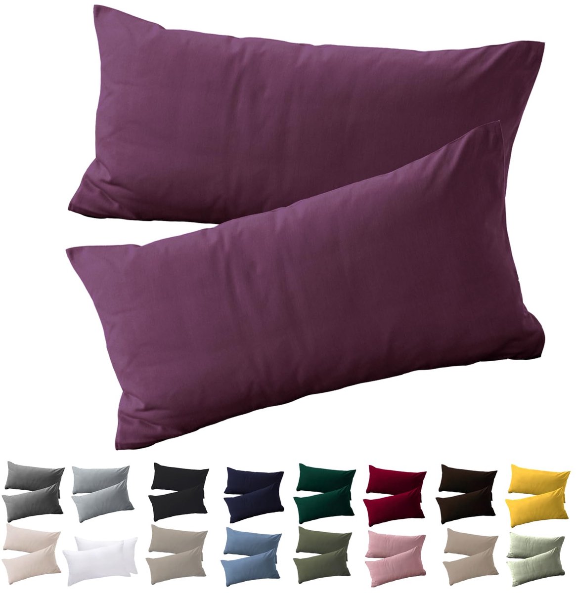 Kussenslopen set van 2 - 40 x 60 cm - microvezel - hypoallergeen en resistent voor optimaal comfort - ShopVlot