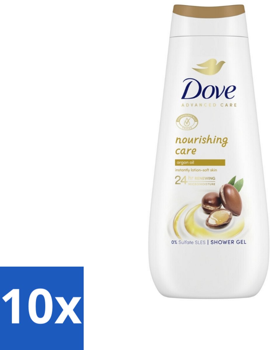 10 x Dove Douchecrème - Nourishing Care - Arganolie - 400 ml - Douchecrème - Hydraterend - Voedend - Arganolie - Droge Huid