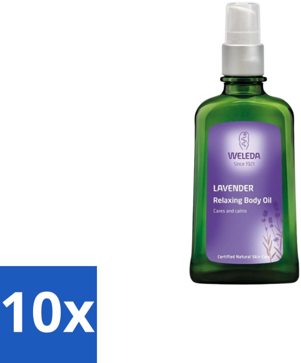 10 x WELEDA - Bodyolie Ontspannend - Lavendel - 100 ml - Voordeelverpakking - 10 stuks