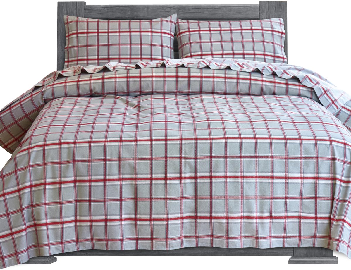 Lakenset 4-delig Cali King - 100% Turks Katoen - Ultra zacht flanel - Gezellig warm - ShopVlot