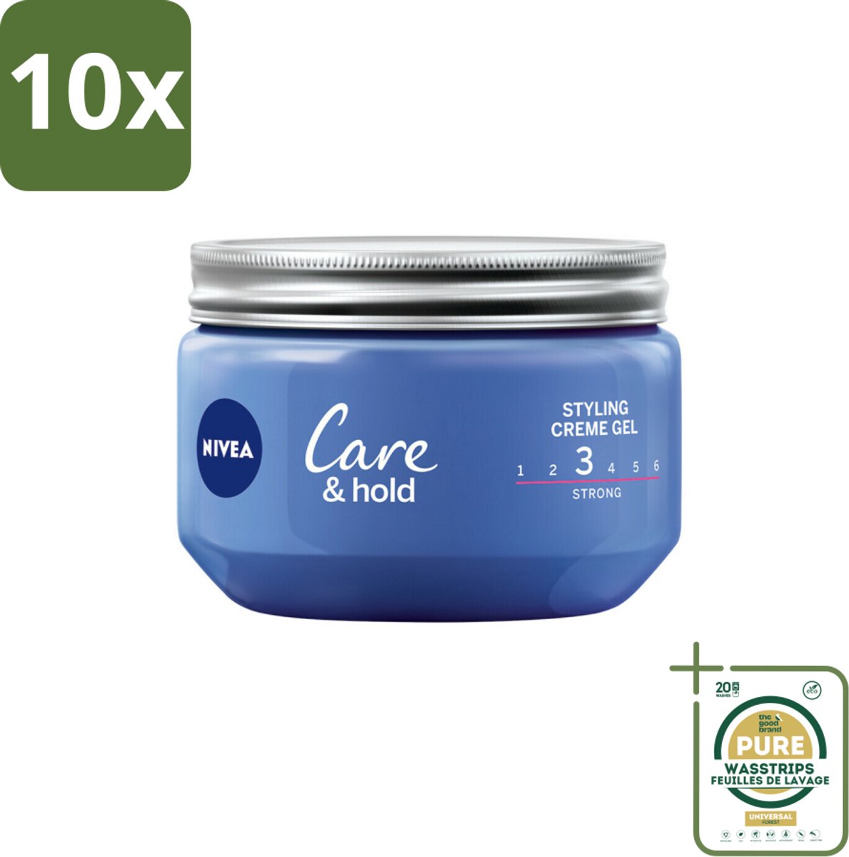 10 x NIVEA - Stylingscrèmegel - Verzorging & Stevigheid - Reinigt Onmiddellijk De Poriën - 150 ml - Grootverpakking - Haarkleur - Haartypen - Haartypen - Haartypen