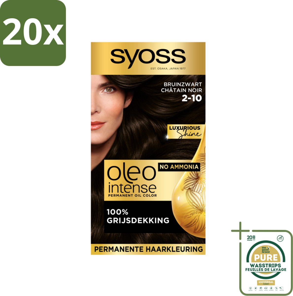 Syoss Oleo Intense - Haarverf - 2-10 - Bruinzwart - 115ml x 20