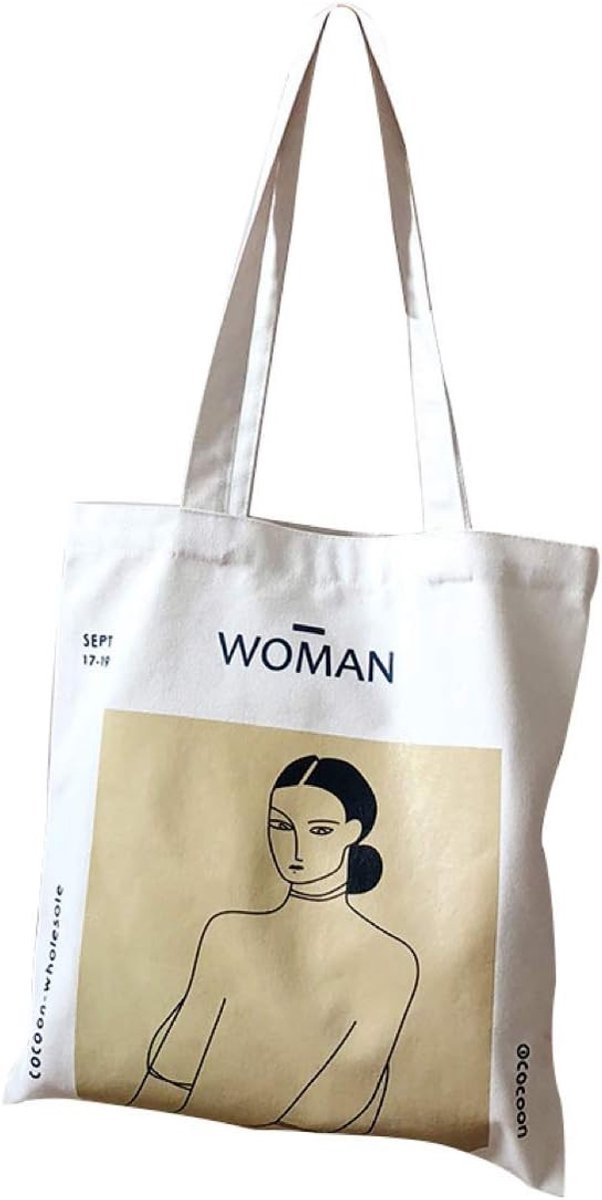 Katoenen Tas - Multicolor - Standaardformaat - Met Binnenzak - Voor Dames