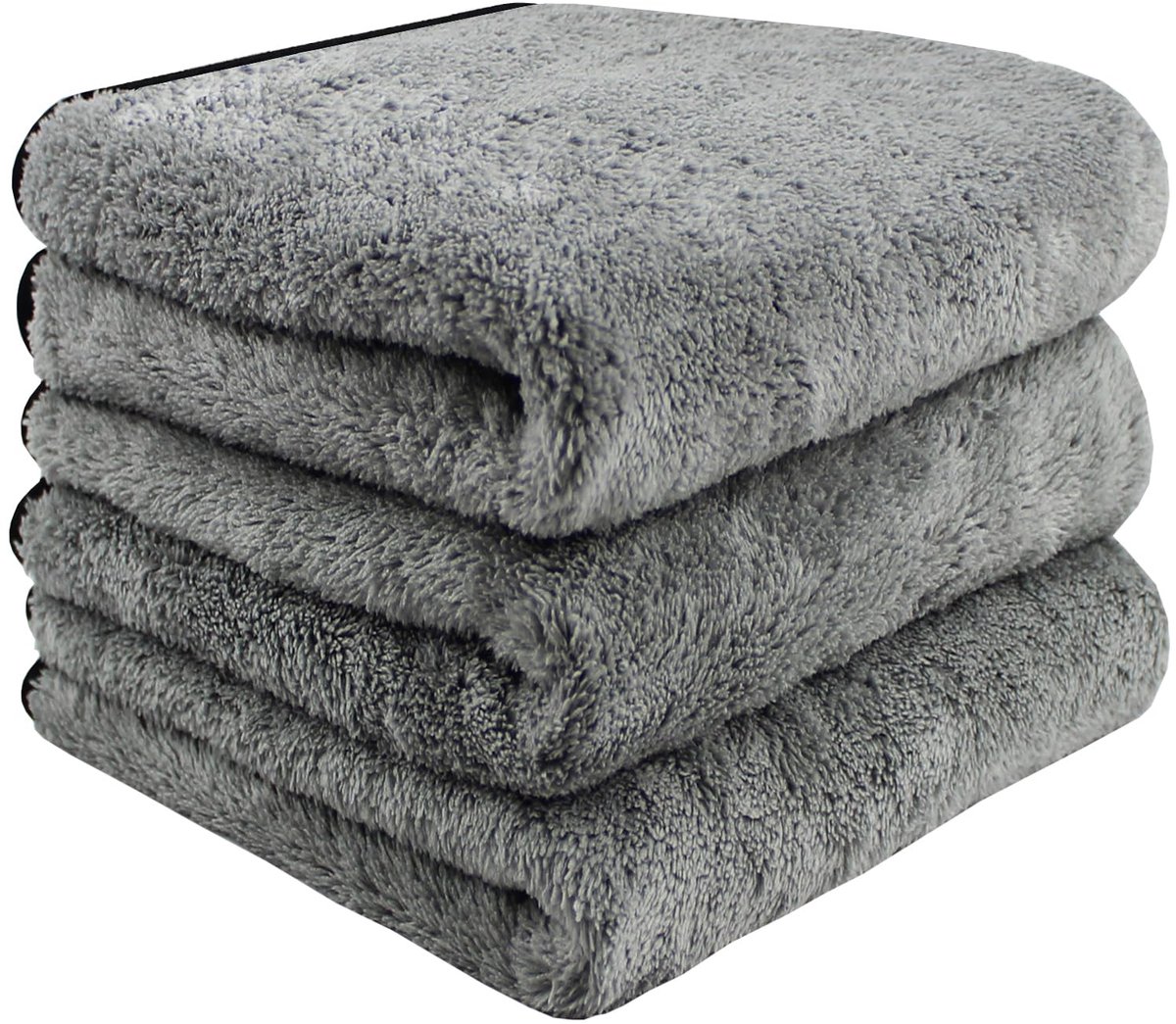Microvezel auto drogen handdoeken 3 pack - absorberend 380gsm - pluche dik - ideaal voor auto detailing - ShopVlot