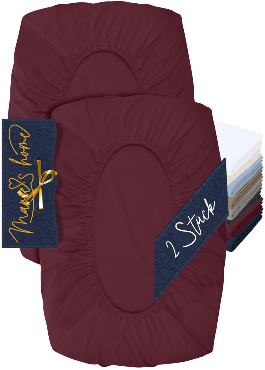Kussenslopen voor neksteunkussen S (30-35 x 45-50 cm) - bordeaux - set van 2 - zachte stof voor optimaal comfort - ShopVlot