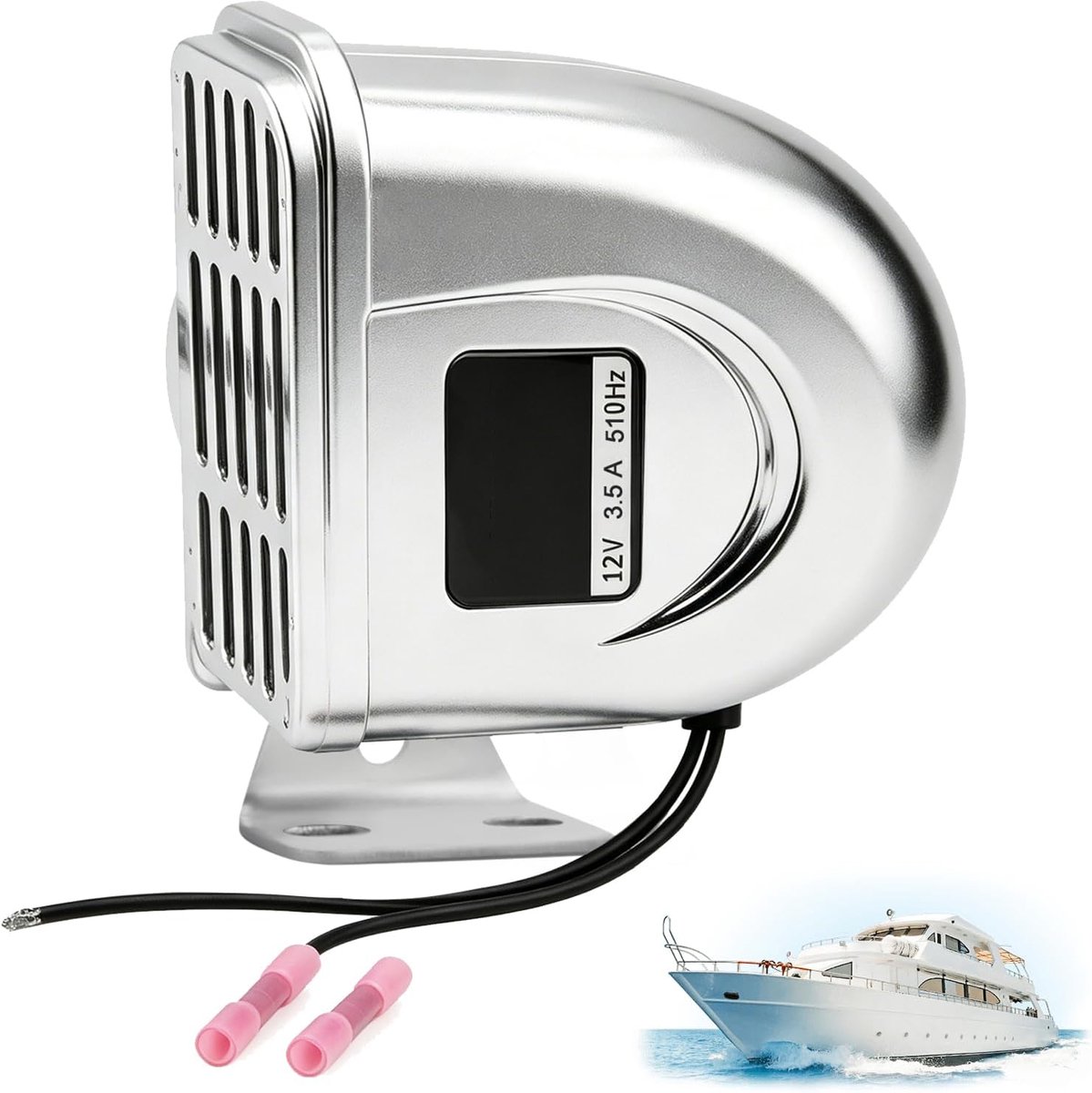 Marine hoorn 12V - RVS en ABS - Waterdicht - 118dB signaal voor boten - ShopVlot