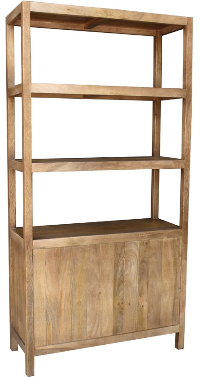 Giga Meubel Wandkast Louie - Mangohout - Naturel - 100x40x200cm