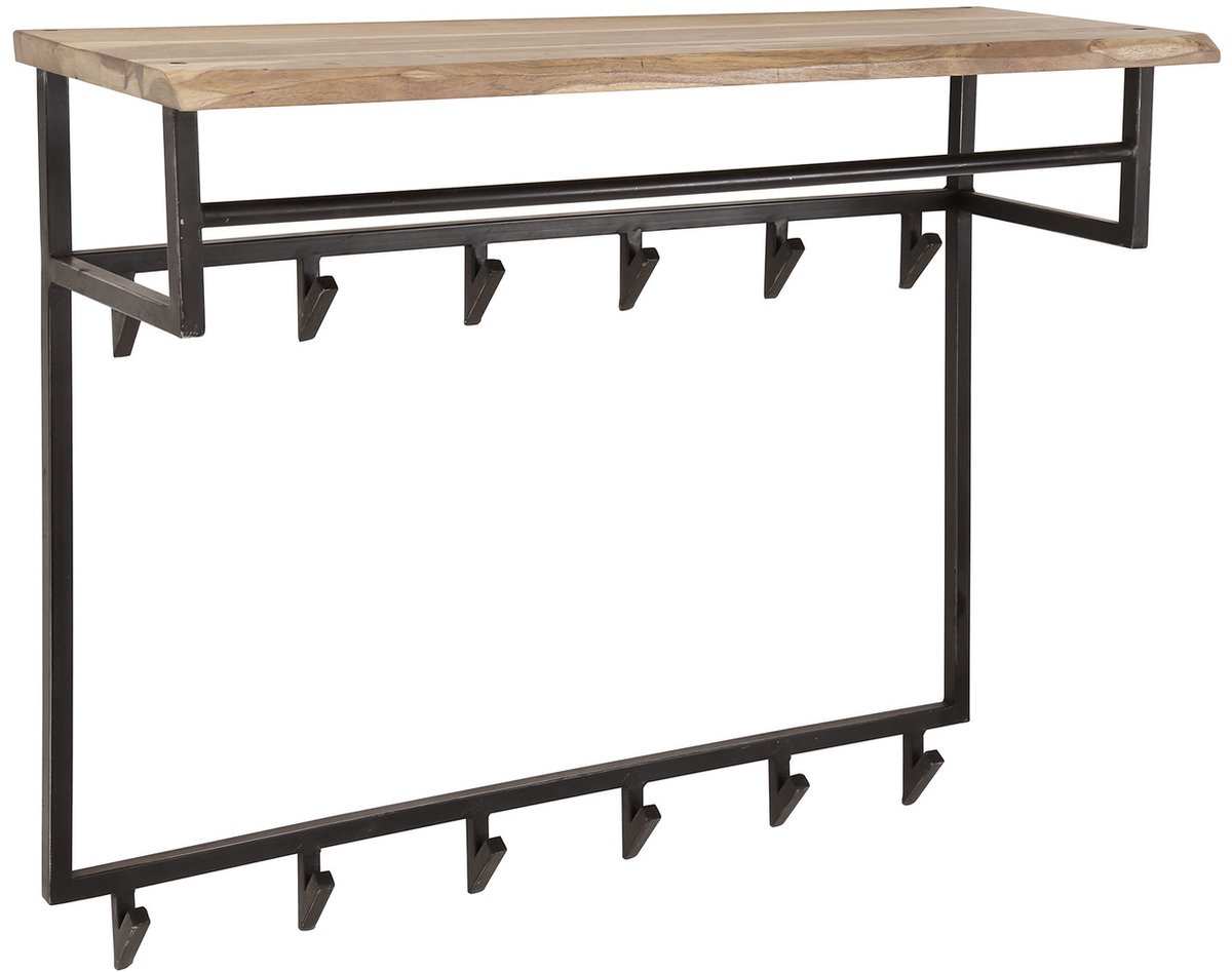 Giga Meubel Kapstok Edge - Naturel Hout - 12 Haken - 100x33x80cm