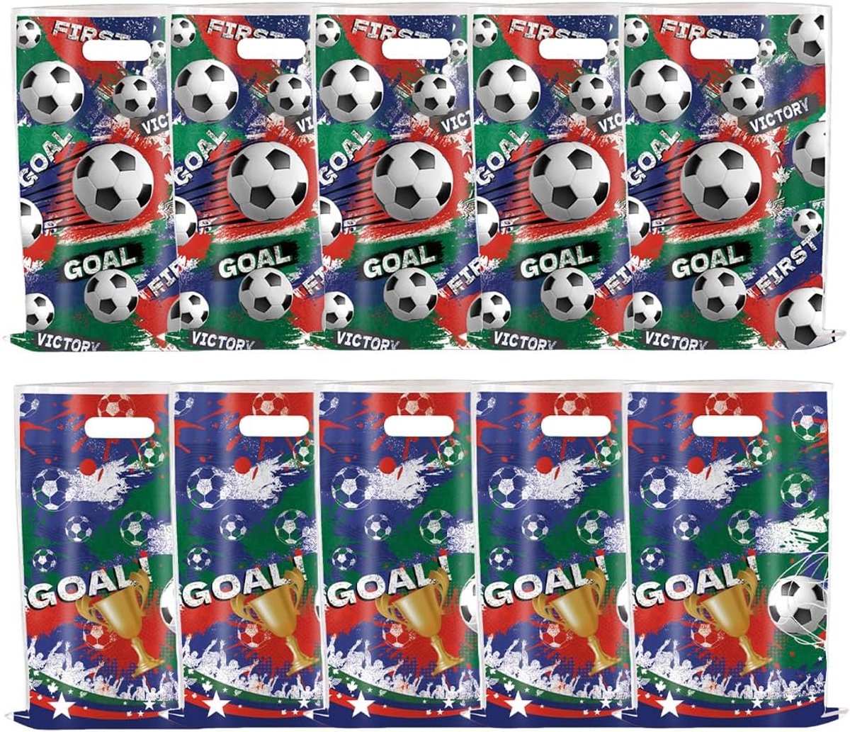 Voetbalfeestzakjes 10 stuks - Voetbalpatroon - Ruim voldoende voor snacks en souvenirs - Perfect voor feestjes - ShopVlot