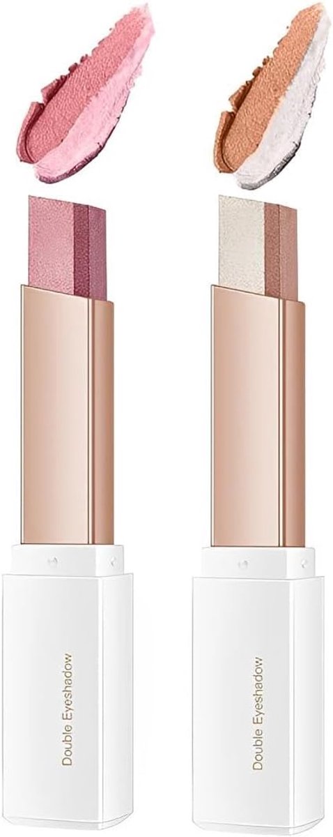 Oogschaduwstift 2-in-1 - Waterdichte crème - Tweekleurig - Creëer diverse looks - ShopVlot