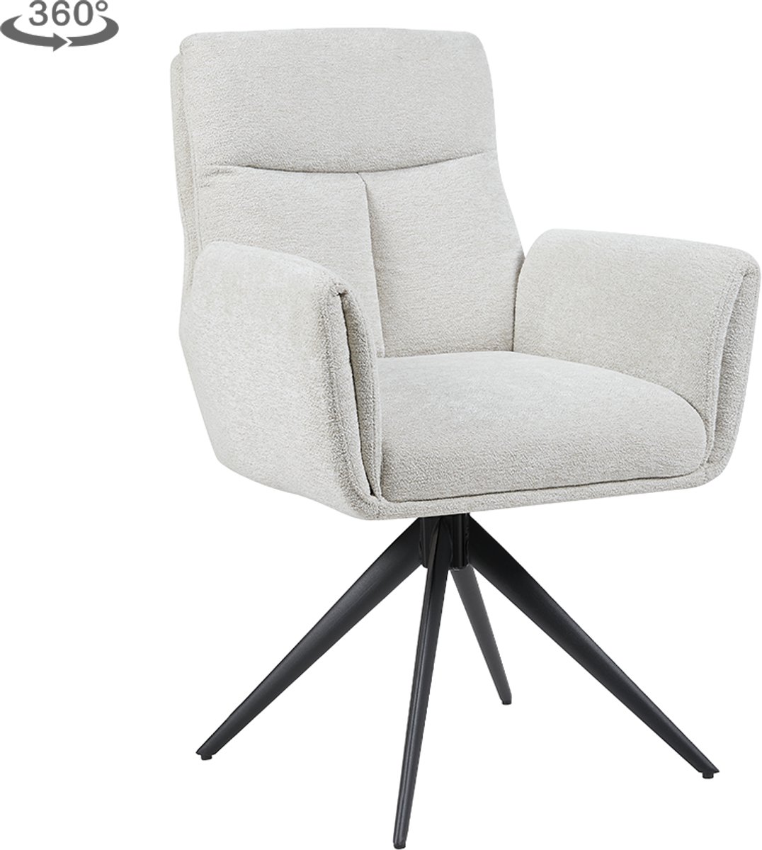 Tower Living Armstoel Varzo Toro 25 Cream Draaibaar - Set van 2