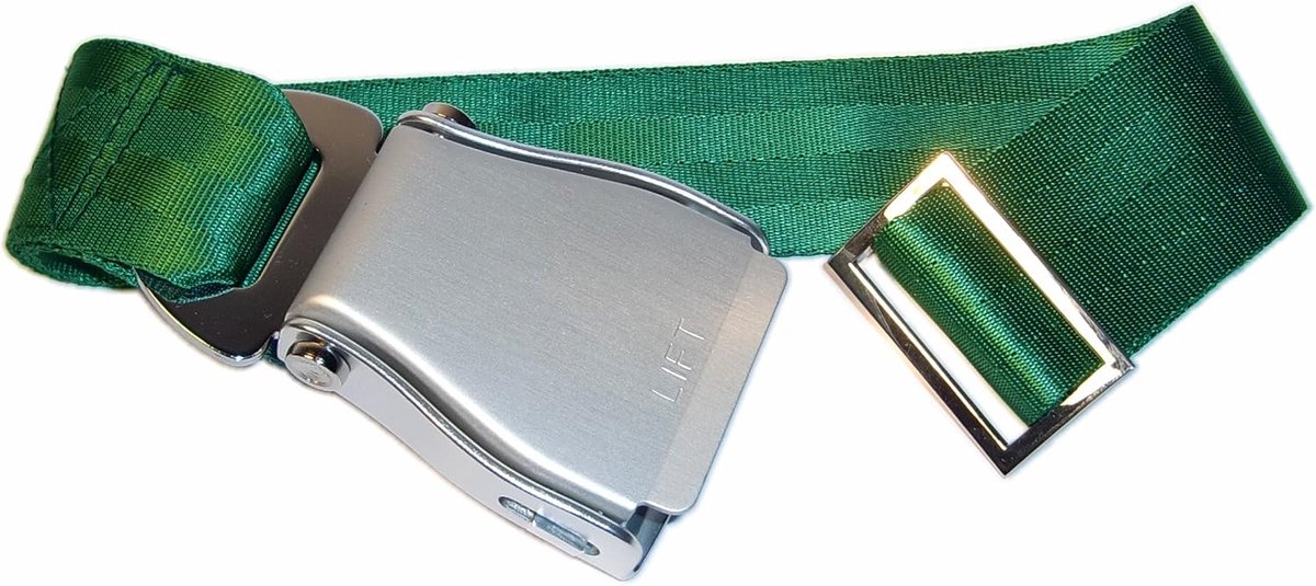 Vliegtuigriem zilver/groen - verstelbaar - comfortabel - ideaal voor reizen - ShopVlot