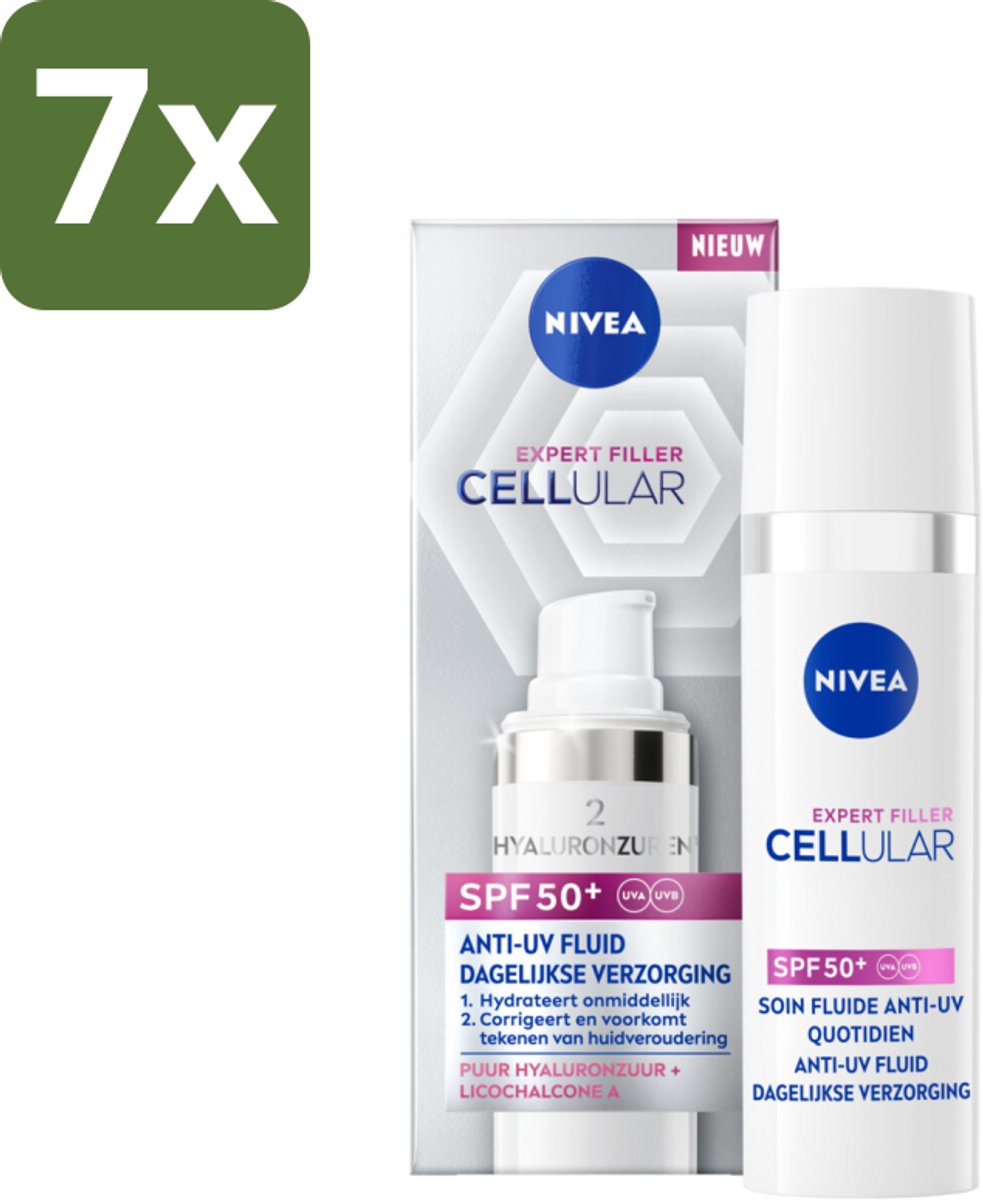 Nivea - Cellular - Expert Filler SPF50+ Serum - Met Hyaluronzuur en SPF - 30 ml - Bulkverpakking - 7 stuks