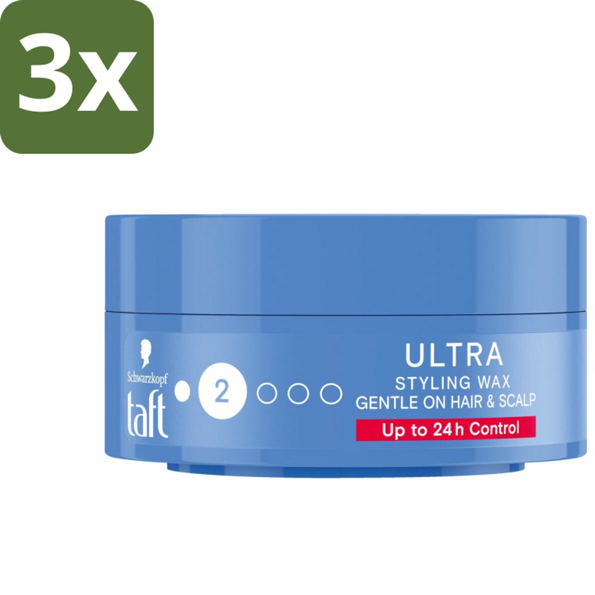 Taft - Ultra 2 - Styling Wax - Flexibele textuur - 75 ml - Bulkverpakking - 3 stuks