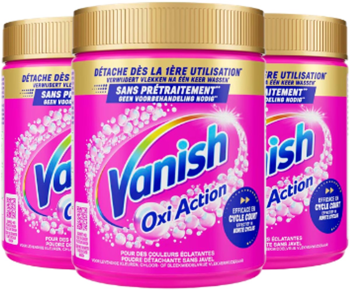 Vanish Oxi Action Vlekverwijderaar Poeder Color – 3x 960 g – 2,88 kg – Voordeelverpakking