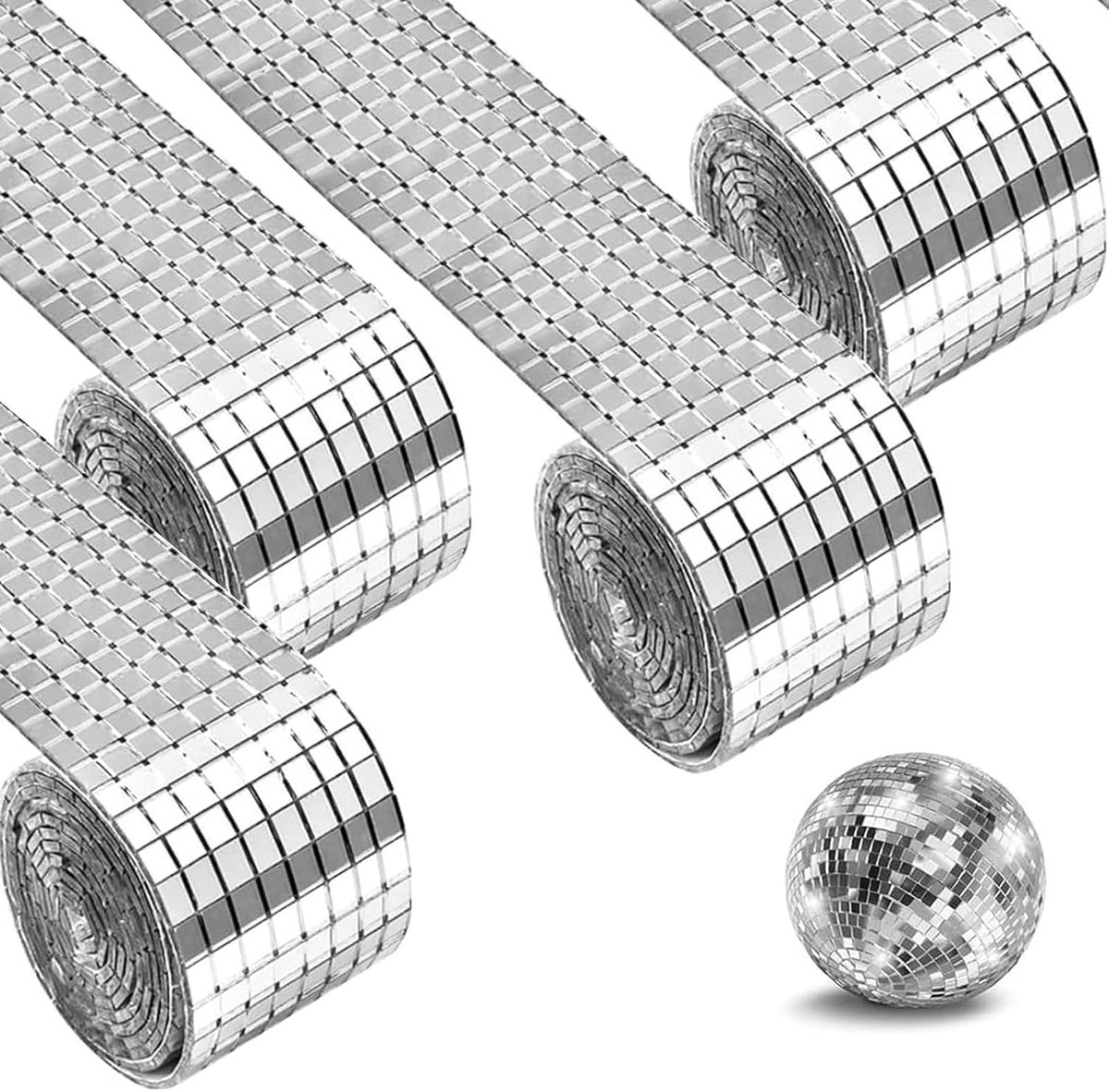 6400 stuks spiegelmozaïektegels, discobal, zelfklevend vierkant glasmozaïek, 5 x 5 mm, voor badkamer, hotel en - ShopVlot