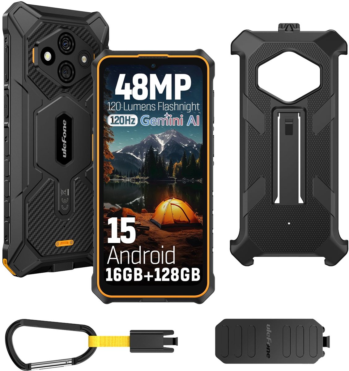 Outdoor smartphone 6,56 inch - 5700 mAh batterij - 48 MP camera - ideaal voor avontuurlijke gebruikers - ShopVlot