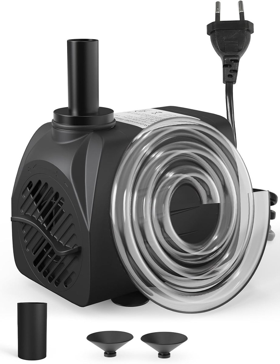 Dompelpomp - Mini - 600 l/u - Instelbare Waterstroom met Sproeiers - Voor Aquarium en Vijver