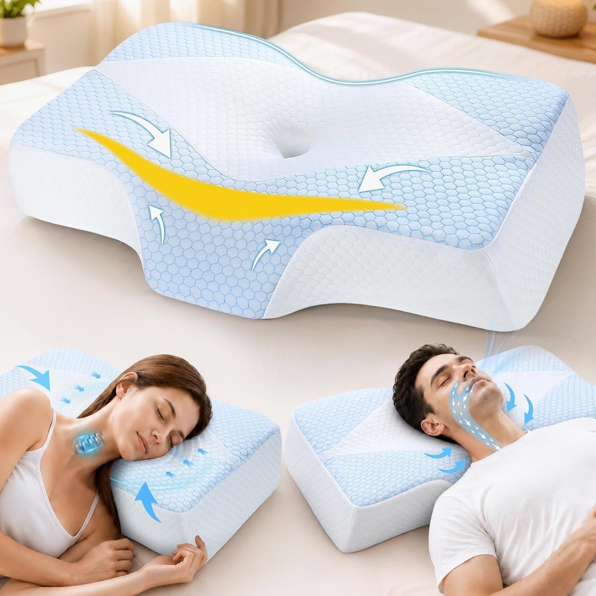 Neck Support Pillow - Ergonomisch Kussen - Geheugenfoam - Voor Een Goede Nachtrust