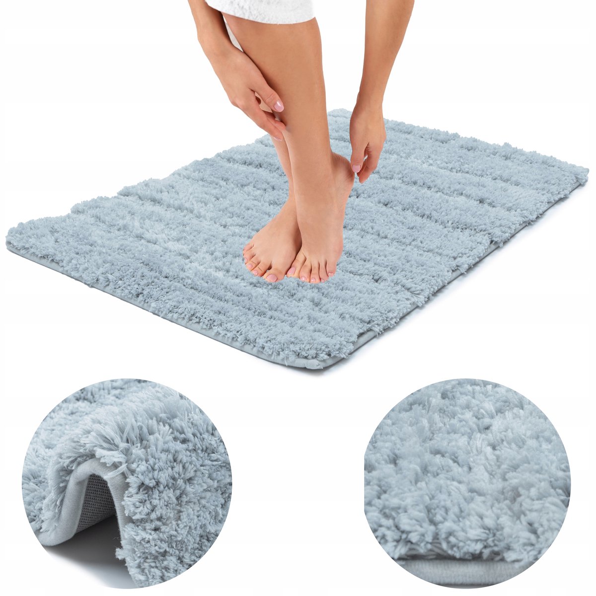Zachte Grijze Badmat 60x90cm - Pluizig & Antislip
