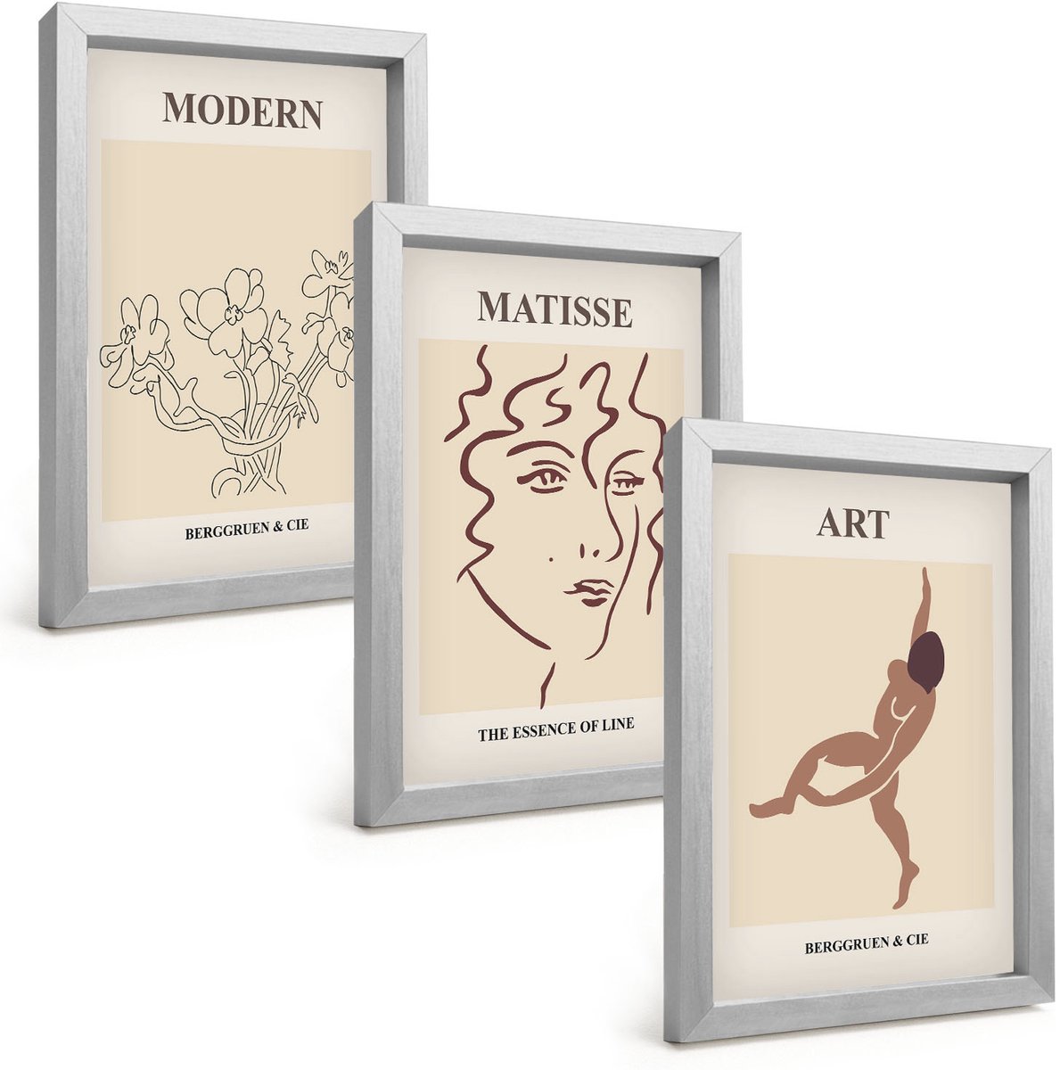 Tulup 4-Delige Schilderij Set - Stijlvolle afbeeldingen met bloemen, gezichten en mensfiguren. - 20 x 30 cm - Decoratieve Muurdecoratie - Slaapkamer - Interieur Decoratie