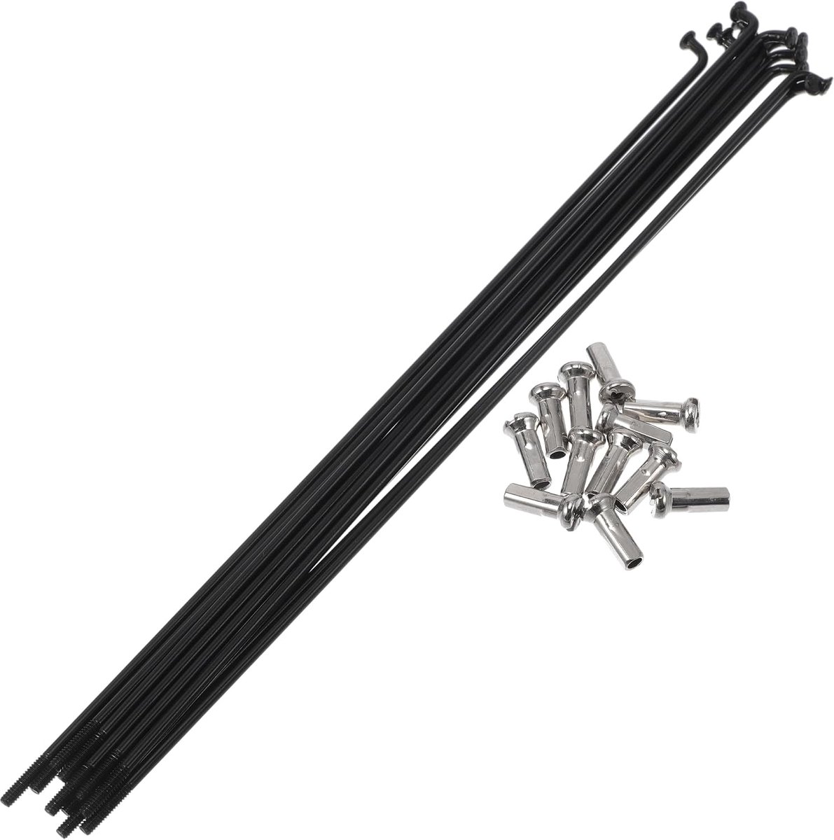 A ABSOPRO Bicycle Spokes 14G 171mm Length Bicycle Wheel Spokes 304 Stainless Steel Black 1 Set - ShopVlot