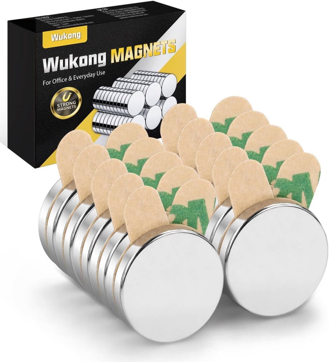 Magneetsticker muur - Zilver - 10 x 2 mm - Zelfklevend - Voor Kantoor en Keuken