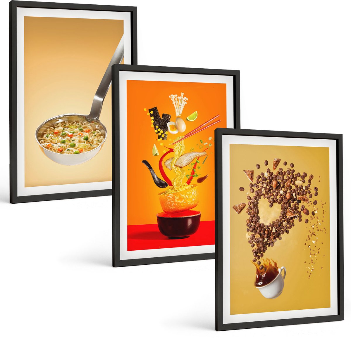 Tulup 4-Delige Schilderij Set - Keuken, eten en drinken thema's - 40 x 60 cm - Moderne Wanddecoratie - Woonkamer - Muurdecoratie