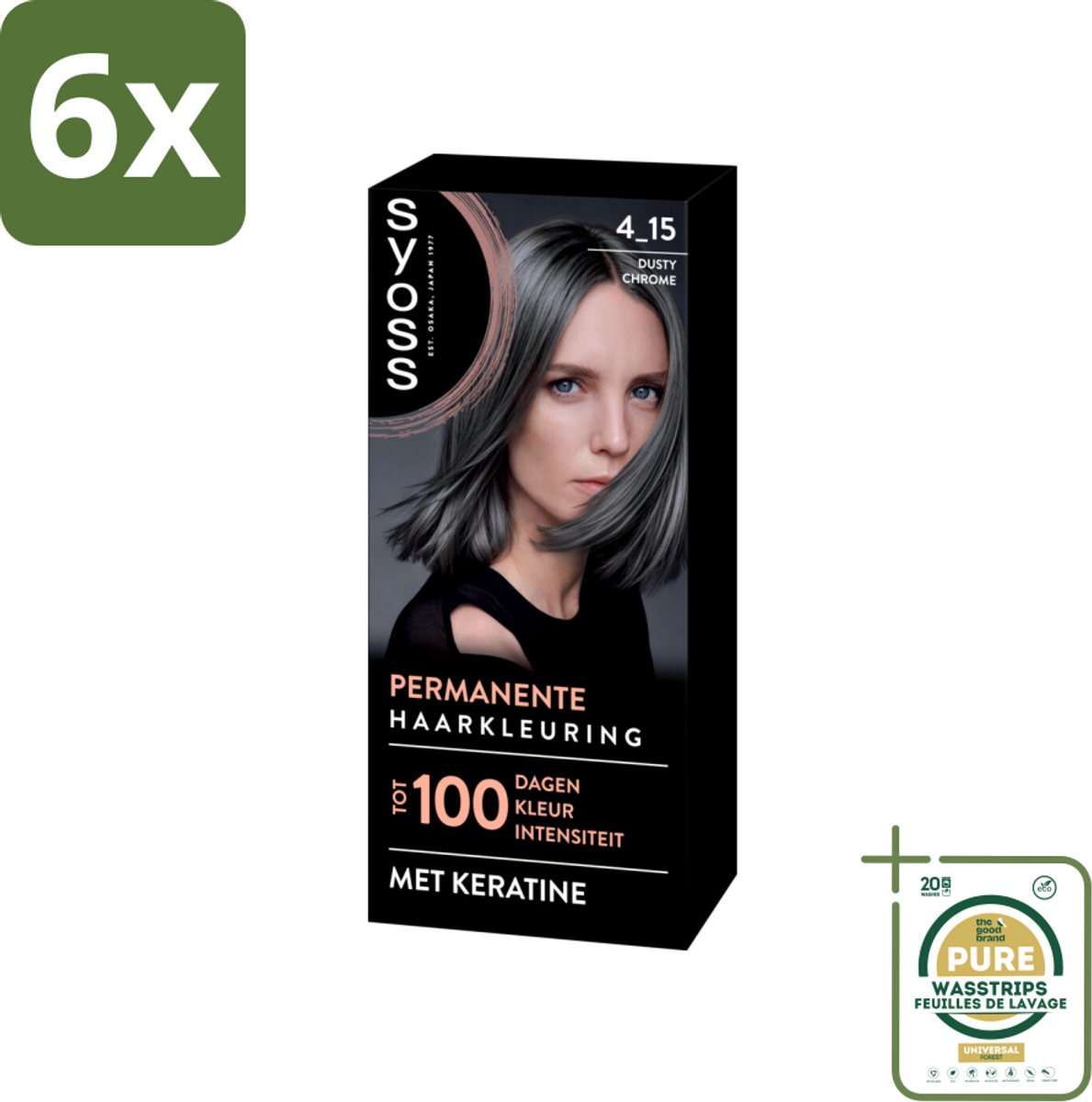 SYOSS - Coloration 4-15 Dusty Chrome - Haarverf - Grijsdekking - Vermindert Haarbreuk - Voordeelverpakking - 6 stuks - Blond - Grijsdekking