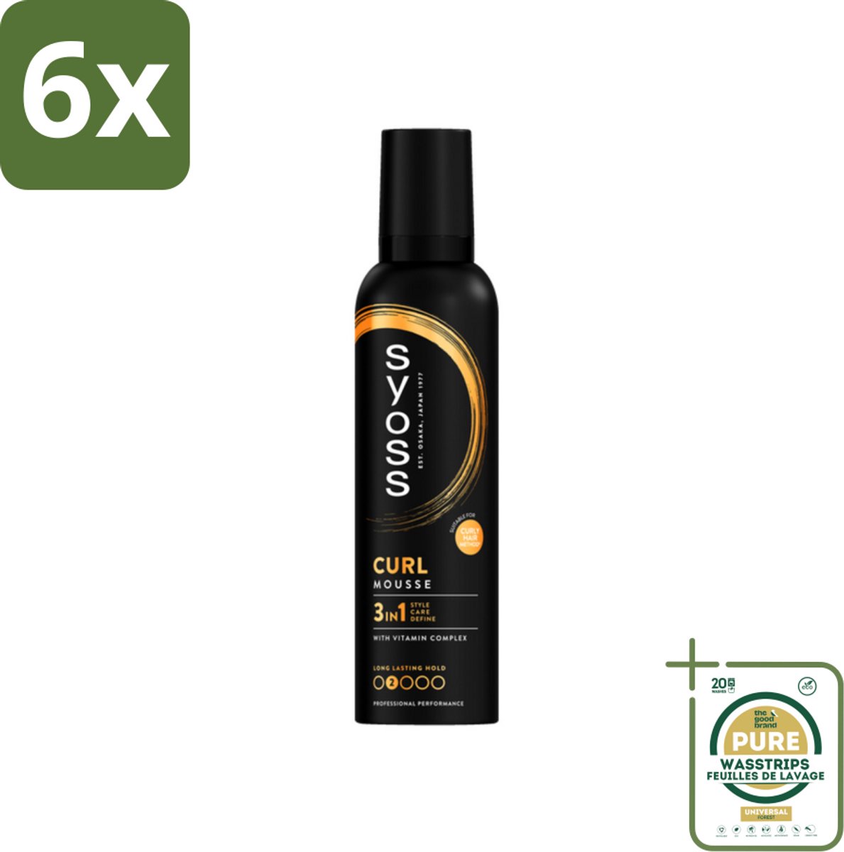 Syoss - Curl - Haarmousse - Anti-Pluis & Bounce - 250 ml - Voordeelverpakking - 6 stuks - Anti-pluis mousse - Krullen definieren