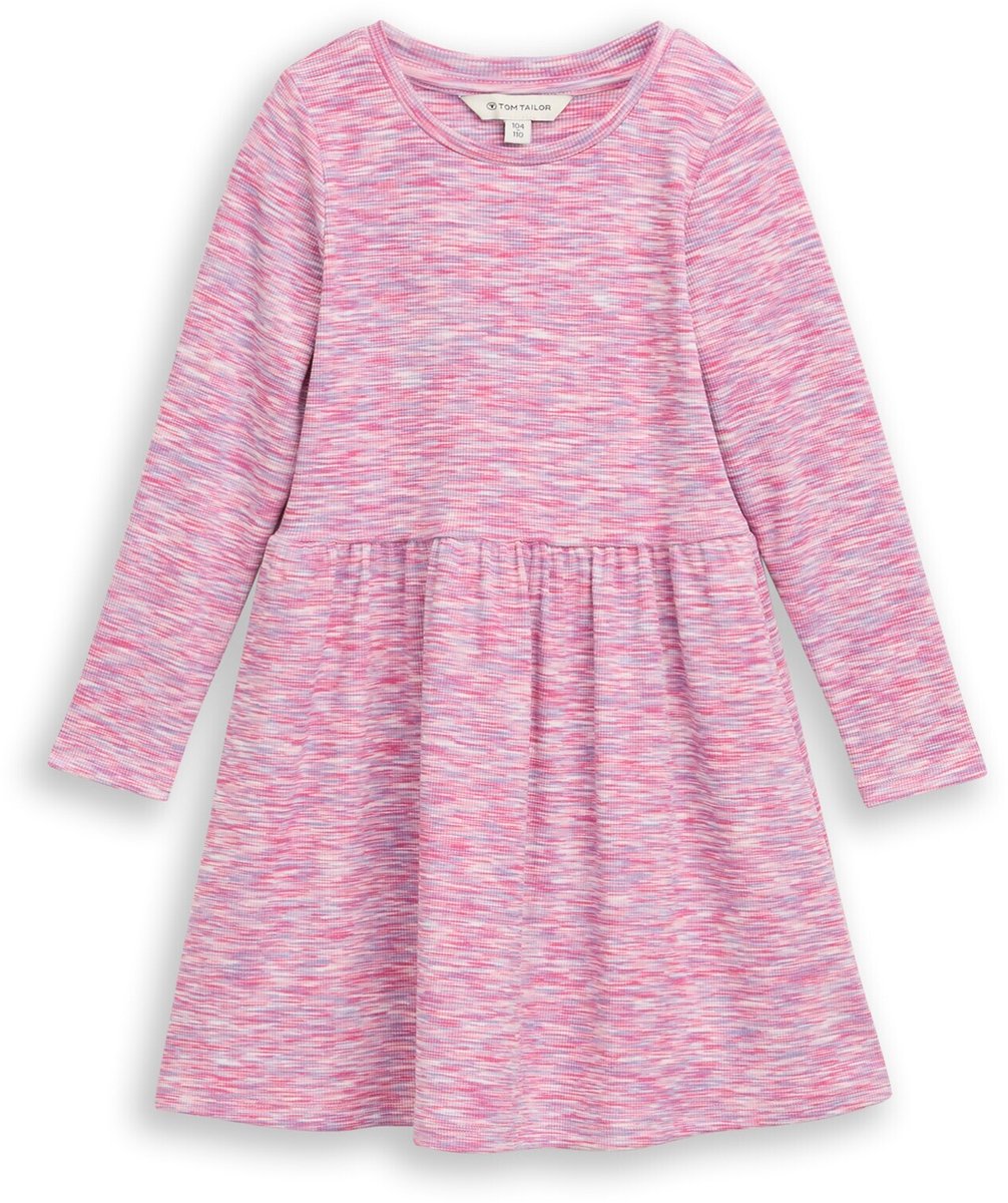 Tom Tailor - Minijurk met geribbelde structuur - Maat 92/98 - pink space dye texture