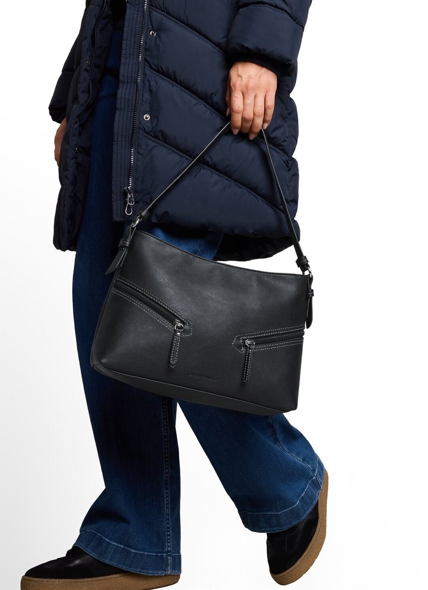 Tom Tailor - TTAPOLLINE M buideltas met ritsdetails - Maat ONESIZE - schwarz / black