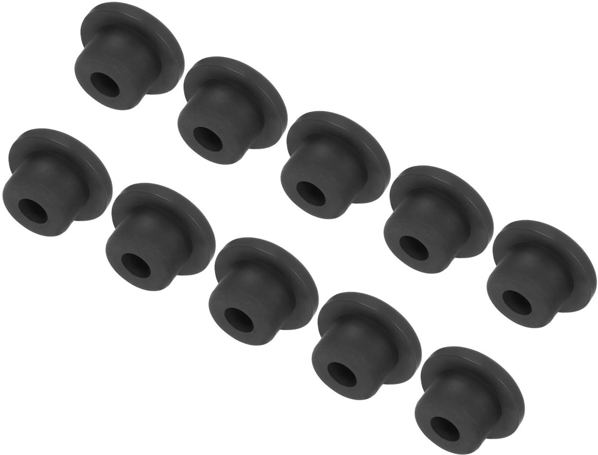 10 Stuks Gummistoppen 16 mm, Zwarte Silikonstoppen voor Diverse Toepassingen