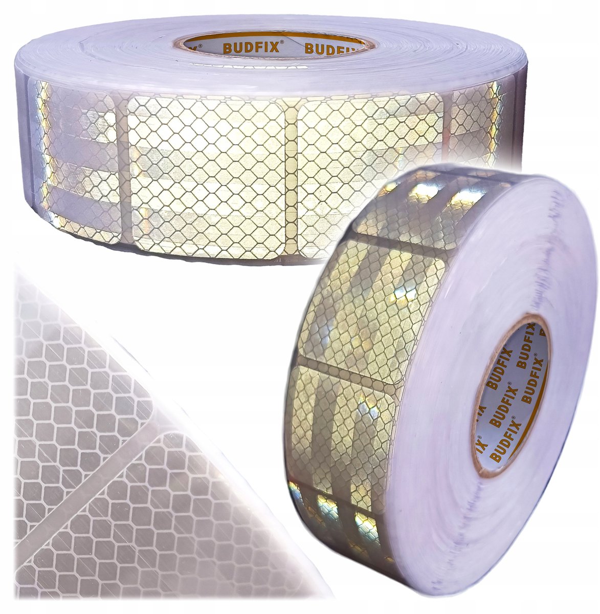 Zelfklevende Reflecterende Tape Wit 50x50mm - 100 Stuks