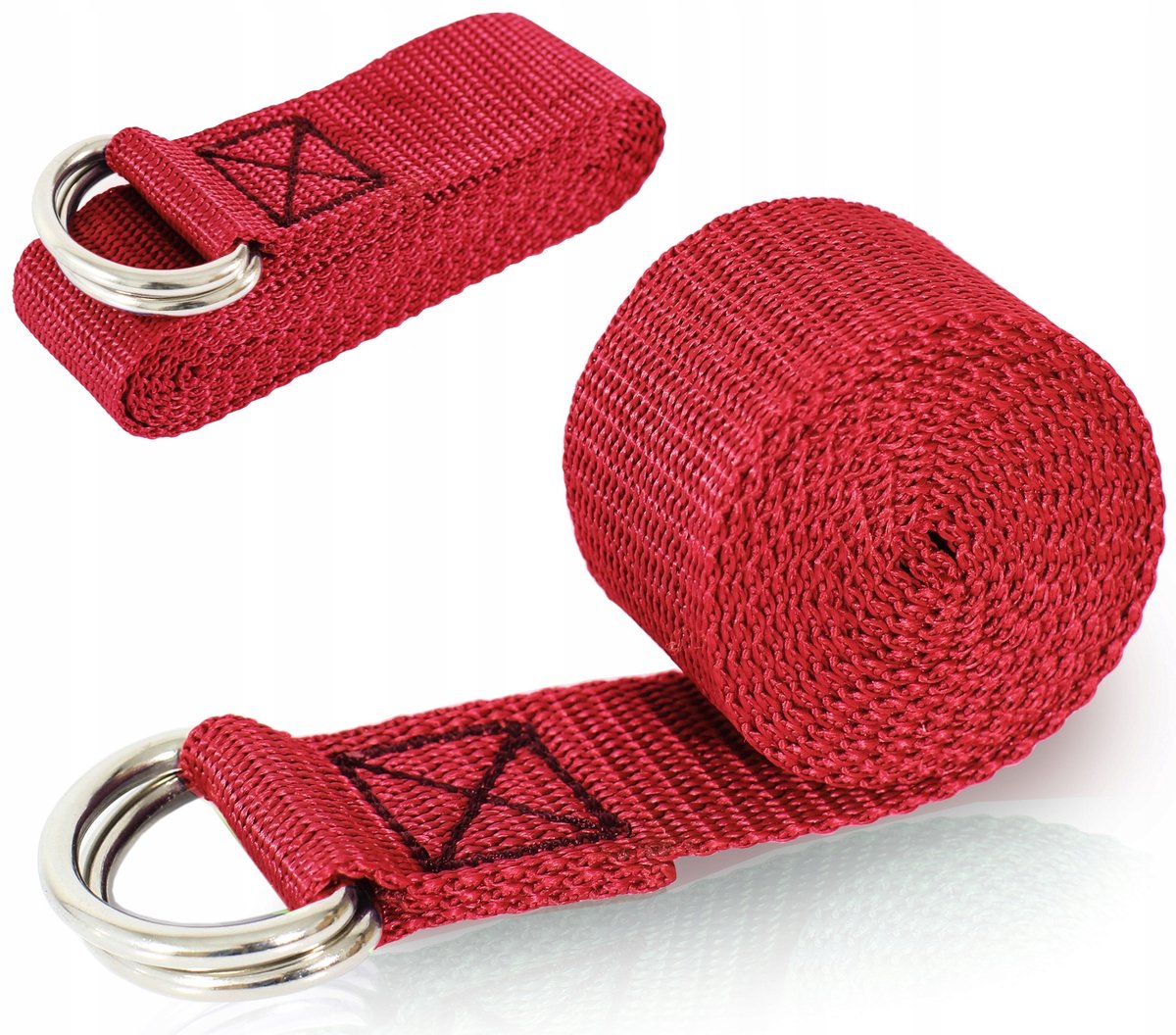 Sterke Yoga Strap Oefenband 183cm met Metalen Gesp - Rood