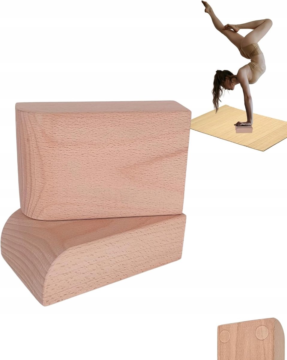 Houten Yogablokken & Kalistenieks: Ergonomische Polsondersteuning (2 stuks)