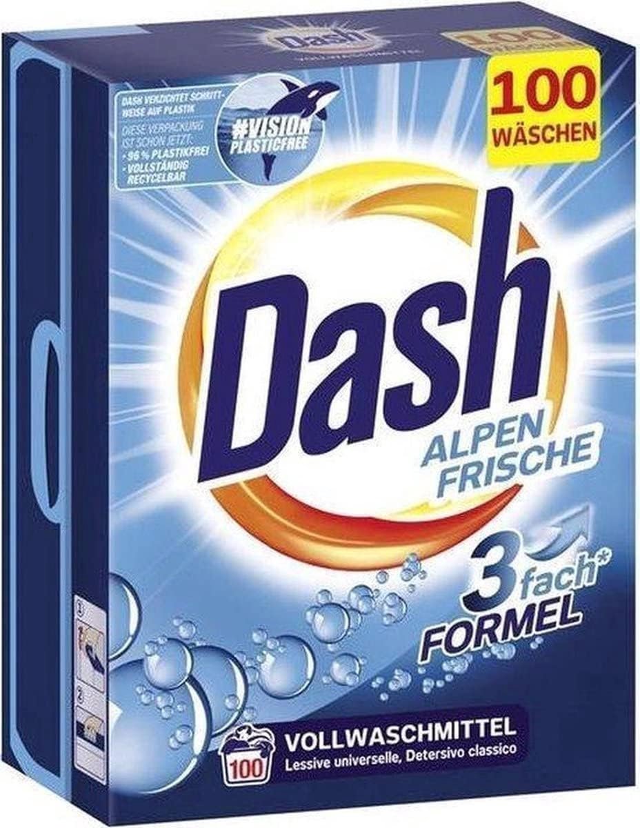 Dash Alpen Frische powder – Full detergent powder for radiantly clean and fresh clothes – 100 washes - ShopVlot
