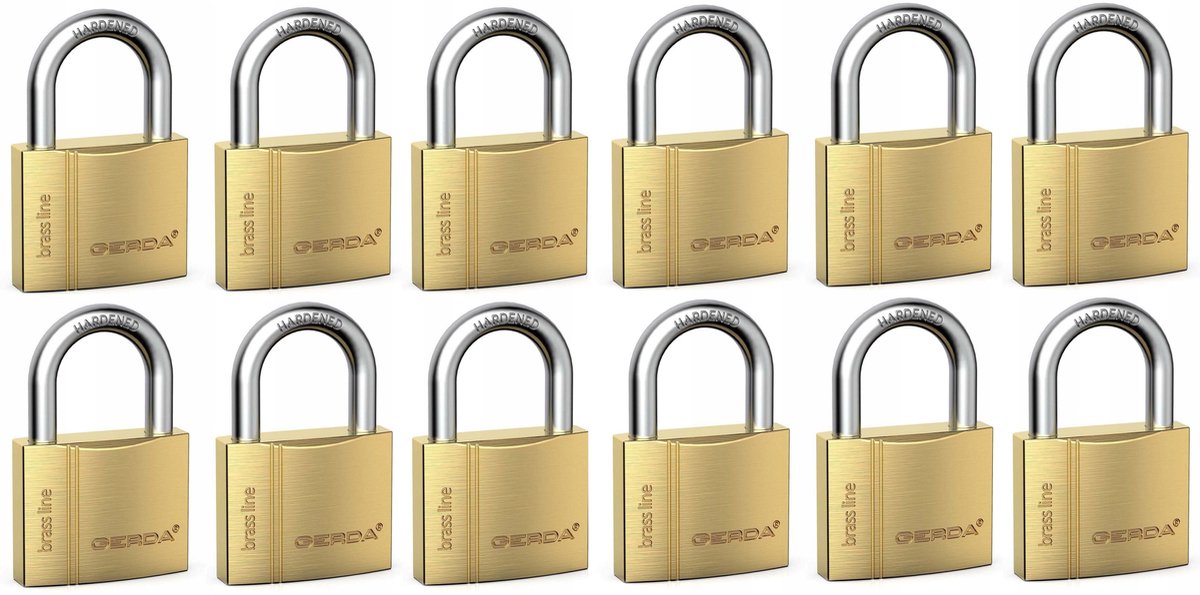 Gerda KMZ40 Hangsloten - 12 Stuks met Eén Sleutel Systeem