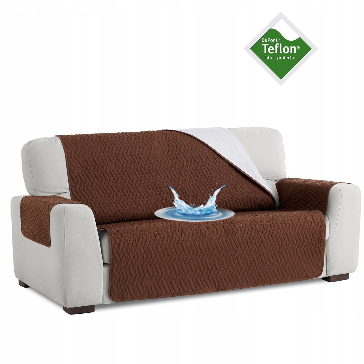 overdekte Sofahoes Teflon Brons 180 cm - 3-zits