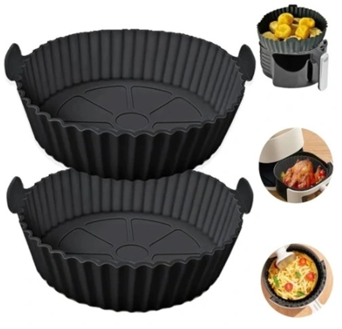 Siliconen Airfryer Bakvorm - 2 stuks, machinebestendig