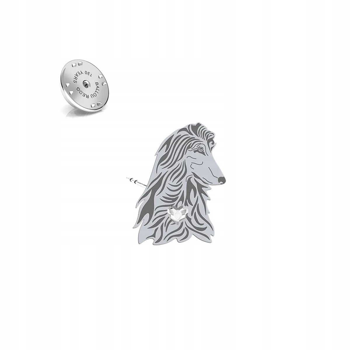Zilveren Broche Afghaanse Windhond 925 - Uniek Cadeau