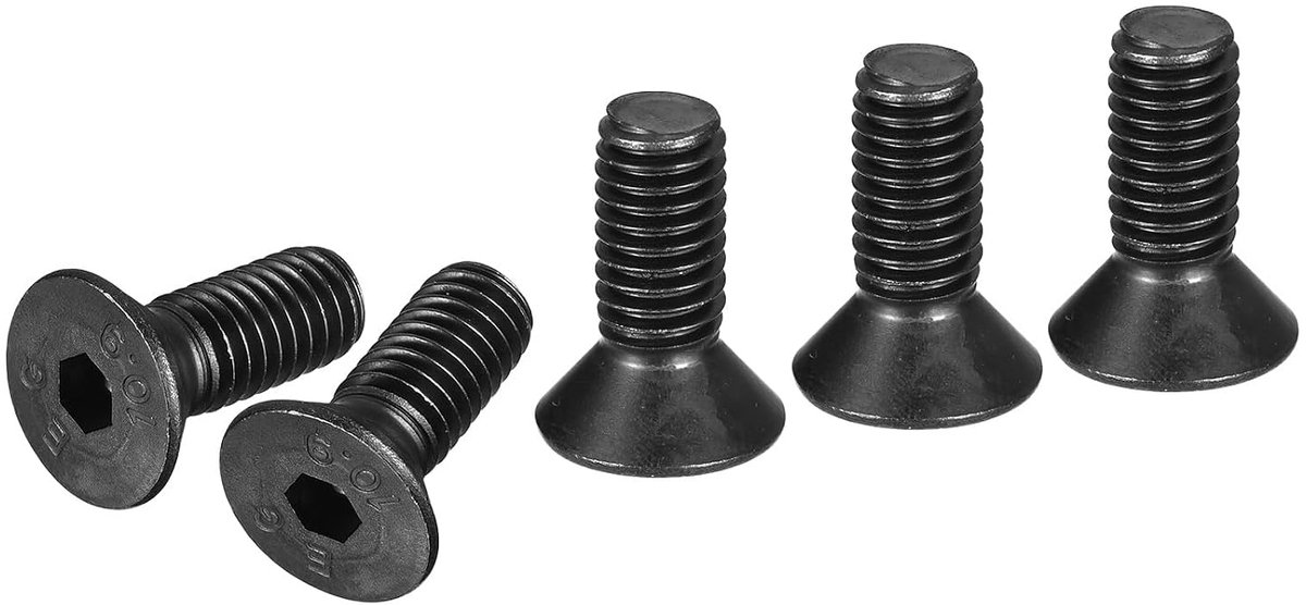 Hex schroeven 3/8-16x1" - vlakke kop - carbon staal met zwarte coating - ideaal voor stevige verbindingen - ShopVlot