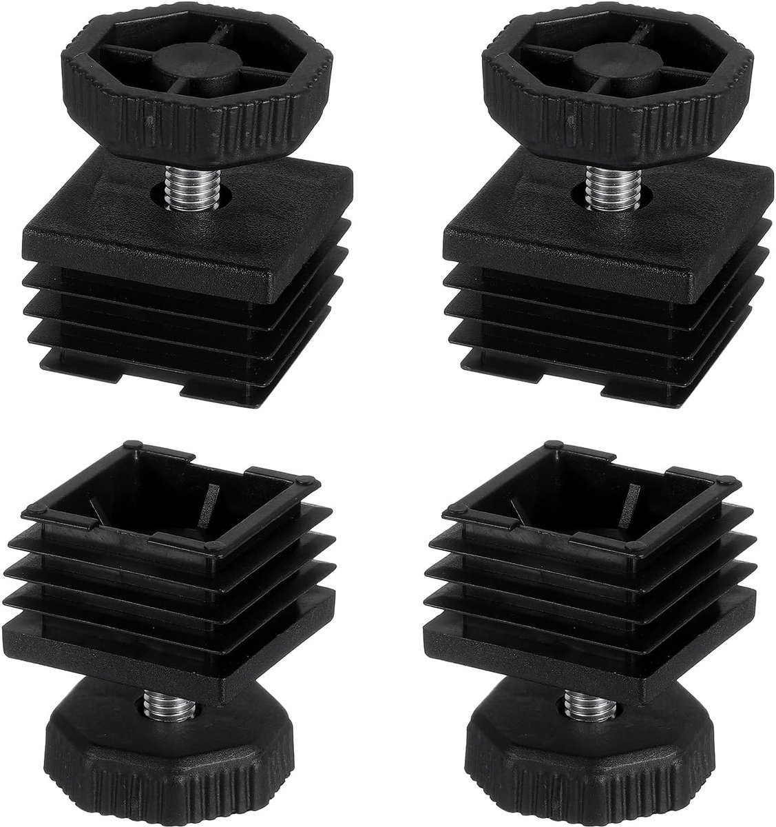 Verstelbare meubelvoeten 38x38mm - zwart - 4 sets - ideaal voor meubels - ShopVlot